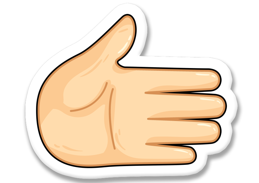 paper hand sign